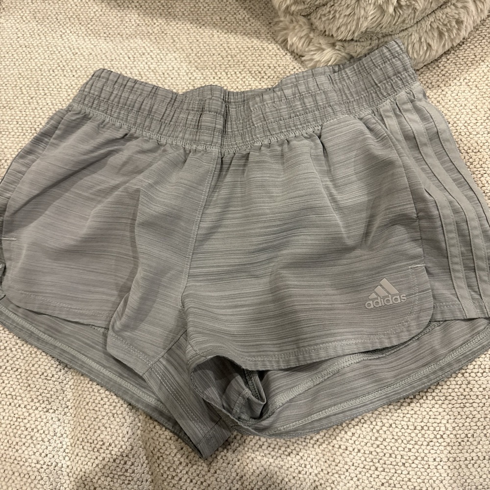 Adidas Gray Athletic Shorts Lightweight Moisture-Wicking